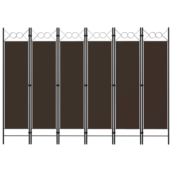 vidaXL Cloison de séparation 6 panneaux Marron 240x180 cm