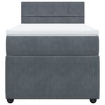 vidaXL Sommier à lattes de lit et matelas Gris foncé 90x200 cm Velours
