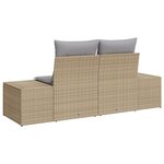 vidaXL Canapé de jardin 2 places avec coussins en poly rotin beige