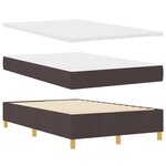vidaXL lit à ressorts avec matelas et banc en brun foncé 120x190 cm tissu