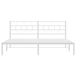 vidaXL Cadre de lit métal sans matelas et tête de lit blanc 200x200 cm