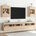 vidaXL Meubles TV muraux lumières LED 2 Pièces chêne sonoma 40x30x60 5 cm