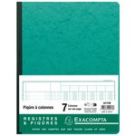 Piqûre 32x25cm 7 Colonnes Sur 1 Page 33 Lignes 80 Pages - Couleurs Assorties - Exacompta