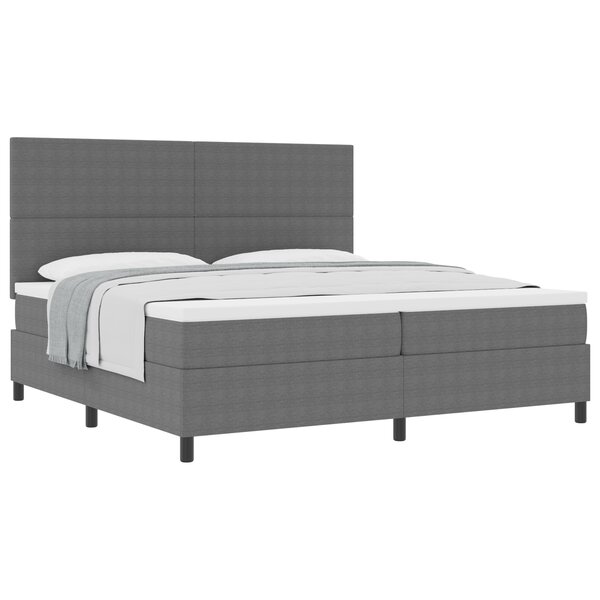 vidaXL Lit à sommier tapissier avec matelas Gris clair 200x200 cm Tissu en velours côtelé