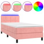 vidaXL Sommier à lattes de lit avec matelas et LED Rose 80x200 cm