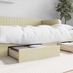 vidaXL Tiroirs de lit 2 Pièces crème bois d'ingénierie et similicuir