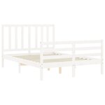 vidaXL Cadre de lit avec tête de lit blanc 120x200 cm bois massif