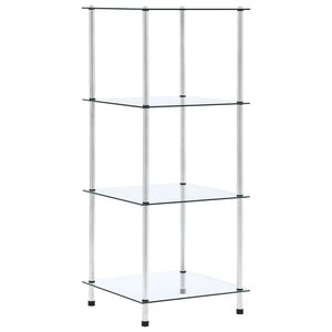 vidaXL Étagère 4 niveaux Transparent 40x40x100 cm Verre trempé