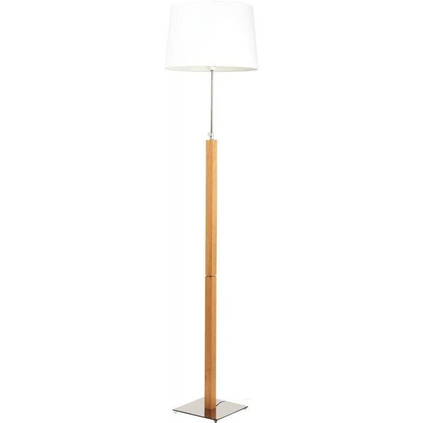 Lampadaire à LED ALUMINOR Quatro chrome chêne clair