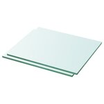 vidaXL Panneaux d'étagère 2 Pièces Verre Transparent 30 x 20 cm