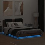 vidaXL Cadre de lit avec LED sans matelas chêne marron 135x190 cm