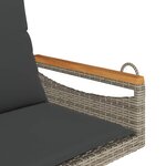 vidaXL Balancelle avec coussins gris 63x62x40 cm résine tressée