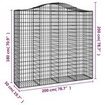vidaXL Paniers à gabions arqués 13 Pièces 200x50x180/200 cm Fer galvanisé