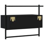 vidaXL Meuble TV mural noir 60 5x30x51 cm bois d'ingénierie