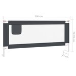 vidaXL Barrière de sécurité de lit d'enfant Gris foncé 200x25 cm Tissu