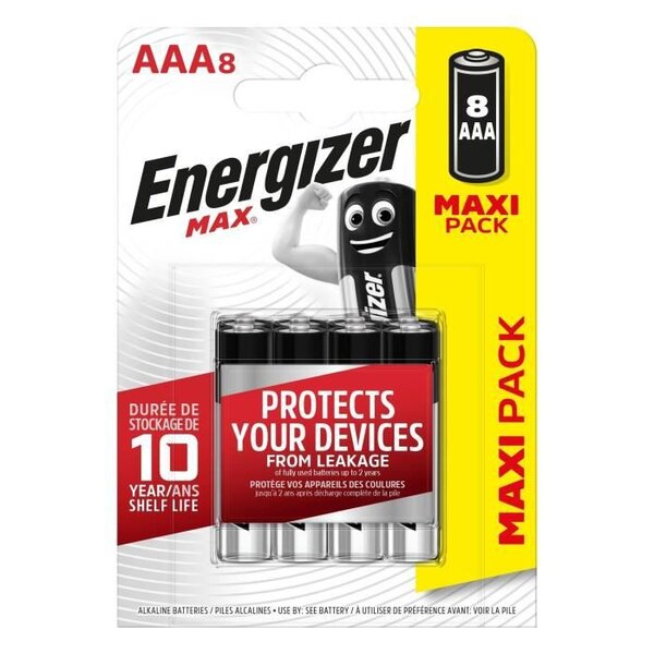 Piles Alcalines Energizer Max AAA/LR3, pack de 8