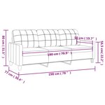 vidaXL Canapé à 3 places Rouge bordeaux 180 cm Similicuir