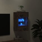 vidaXL Meuble TV mural avec lumières LED chêne fumé 40x30x60 5 cm