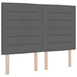 vidaXL Lit à Sommier avec Matelas & Banc Gris Foncé 140x200 cm Tissu