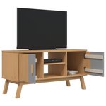 vidaXL Meuble TV OLDEN gris et marron 114x43x57 cm bois de pin massif