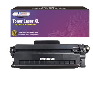 T3AZUR- Toner compatible avec brother DCP-L2622DW  DCP-L2627  DCP-L2627DW  TN-2510XL Noir (3 000 pages)