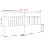 vidaXL Tête de lit métal noir 200 cm