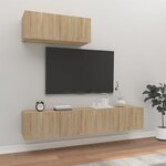 vidaXL Ensemble de meubles TV 3 Pièces Chêne sonoma Bois d'ingénierie