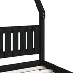vidaXL Cadre de lit pour enfants noir 80x200 cm bois de pin massif