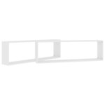 vidaXL Étagères cube murales 2 Pièces blanc 100x15x30cm bois d'ingénierie