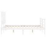 vidaXL Cadre de lit avec tête de lit blanc 140x200 cm bois massif
