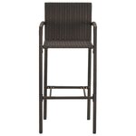 vidaXL Ensemble de bar d'extérieur 7 Pièces accoudoir Poly rotin Marron