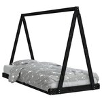 vidaXL Cadre de lit pour enfants noir 90x200 cm bois de pin massif