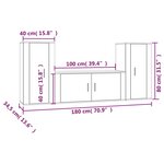 vidaXL Ensemble de meubles TV 3 Pièces Blanc brillant Bois d'ingénierie