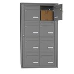 Bloc collectif Leabox  2x4  grade 3  simple face  Extérieur  fixation murale  Gris poussière RAL 7037 finition brillante