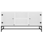 vidaXL Meuble TV avec portes en verre blanc 102x37x50 cm