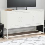 vidaXL Meuble TV blanc 100 5x39x60 5 cm acier