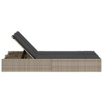 vidaXL Chaise longue double avec coussins gris clair résine tressée
