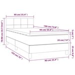 vidaXL Sommier à lattes de lit et matelas Gris foncé 90x190 cm Velours