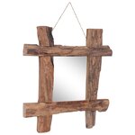 vidaXL Miroir à bûches Naturel 50x50 cm bois de teck recyclé