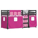 vidaXL Lit superposé avec rideaux rose 90x200 cm bois pin massif
