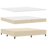 Lit box spring vidaXL avec matelas et LED Crème 200x200 cm Tissu