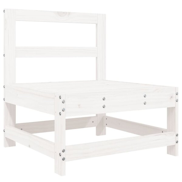 vidaXL Canapé central de jardin blanc bois de pin massif