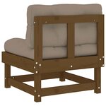 vidaXL Canapé central avec coussins marron miel bois de pin solide
