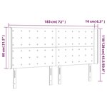 vidaXL Tête de lit à LED Gris clair 183x16x118/128 cm Velours