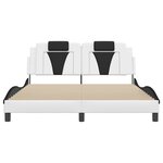 vidaXL Cadre de lit avec LED sans matelas blanc et noir 160x200 cm