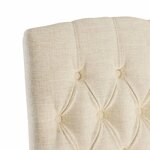 vidaXL Chaises à manger lot de 6 beige tissu à l'aspect de lin