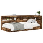vidaXL Lit avec bibliothèque Chêne Fumé 75x190 cm Bois d'ingénierie