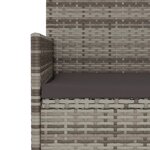 vidaXL Banc de Jardin à 2 Places avec Coussins Gris Résine Tressée