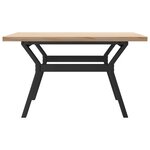 vidaXL Table basse cadre en Y 80x80x45 5cm bois de pin massif et fonte