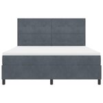Lit Box Spring vidaXL avec Matelas et LED Gris Foncé 180x200 cm Velours